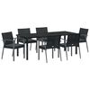 vidaXL Garden Dining Set 7 pcs Black and Grey PE Rattan
