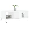 vidaXL Coffee Table High gloss white Engineered wood, Metal Medium