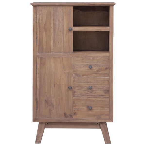 vidaXL Highboard Recycled Teak Brown Solid Teak Wood 23.6x11.8x39.4 in