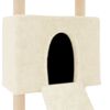 vidaXL Cat Tree Cream Engineered wood Large Cat Tree Rectangular