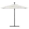 vidaXL Garden Parasol White Polyester, Steel, Straw Large Collapsible