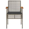 vidaXL Garden Chair Set of 2 Grey and Brown PE rattan Medium