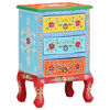 vidaXL Bedside Cabinet Multicolor Solid mango wood 15.7x11.8x23.6 in