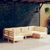 vidaXL Garden Lounge Set Cream and Natural Wood