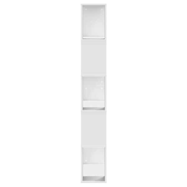 vidaXL Bookcase White Engineered wood 5-Tier Bookcase Rectangular