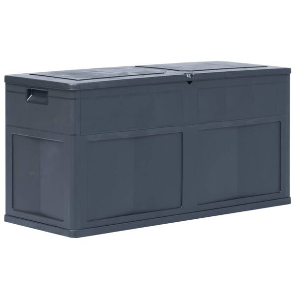 vidaXL Storage Box Black Plastic (with wood texture) 84.5 gal