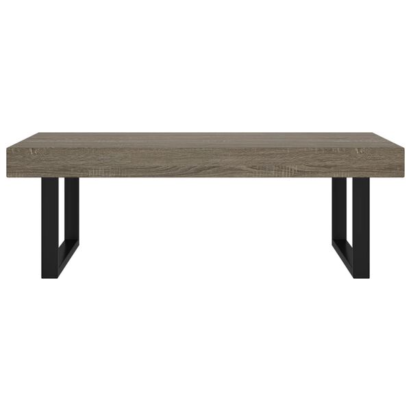 vidaXL Coffee Table Gray and Black MDF with veneer and iron Large