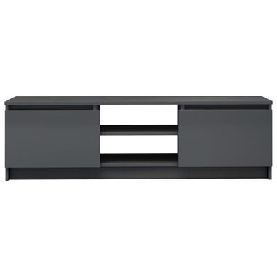 vidaXL TV Cabinet High Gloss Gray 47.2"x11.8"x14" Chipboard