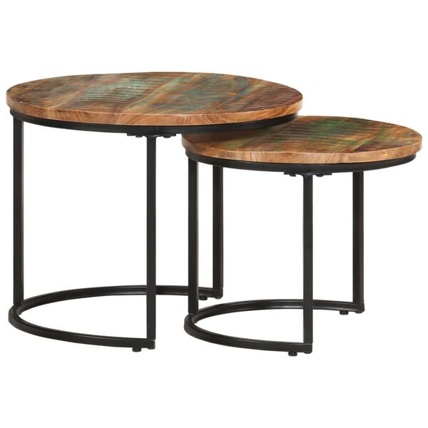 vidaXL Nesting Table Set of 2 Mixed Color
