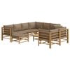 vidaXL Garden Lounge Set Taupe Bamboo Large Modular Garden Lounge Set
