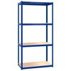 vidaXL 4-Layer Shelves 4 pcs Blue Steel&Engineered Wood