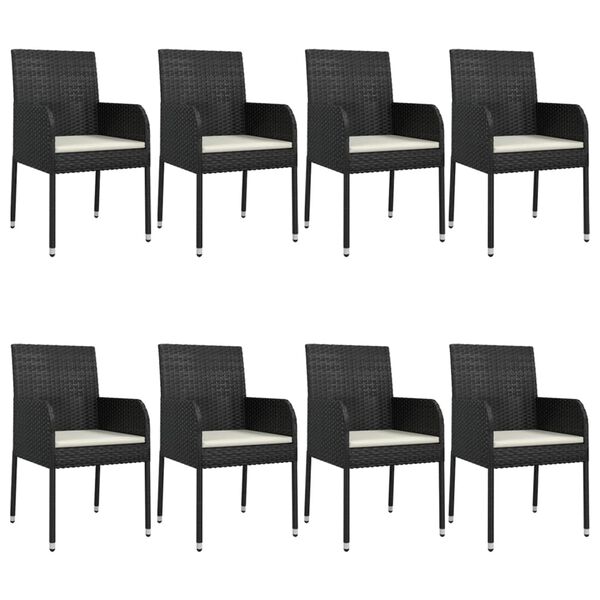 vidaXL Garden Dining Set Black