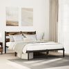 vidaXL Bed Frame Black, Smoked Oak Iron, Engineered wood King Size