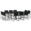 vidaXL Garden Dining Set Black, Cream White