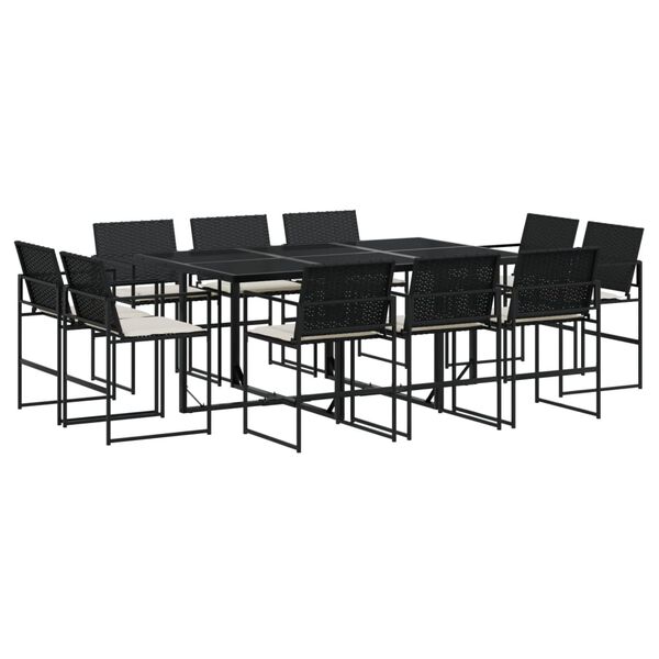 vidaXL Garden Dining Set Black, Cream White