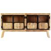 vidaXL Sideboard Brown and black Solid rough mango wood