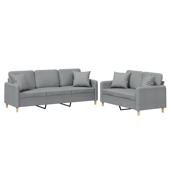 vidaXL Sofa Set Light grey