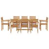 vidaXL Garden Dining Set 9 pcs Brown Solid Teak Wood