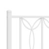 vidaXL Bed Frame White Steel 47.2 x 74.8 in Bed Frame Rectangular