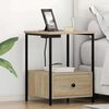 vidaXL Bedside Cabinet with Drawer Sonoma Oak 16.54 x 16.14 x 22.05 in