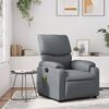 vidaXL Massage Recliner Chair Grey Faux Leather, Metal, Plywood Single