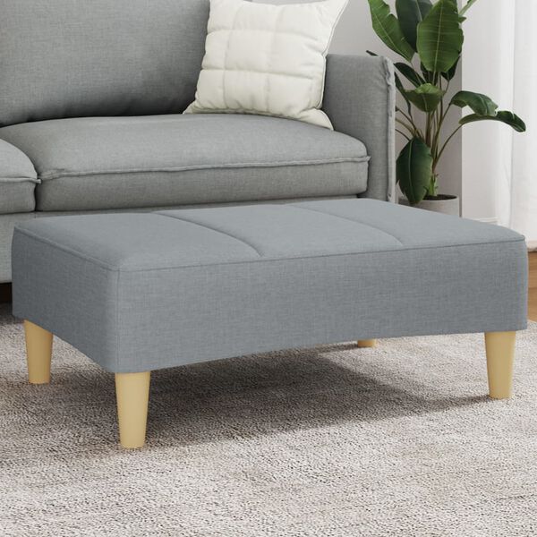 vidaXL Footstool Light Grey 100% Polyester, Plywood, Plastic, Foam Medium