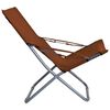 vidaXL Folding Beach Chairs 2 pcs Fabric Brown