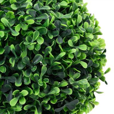 vidaXL Artificial Boxwood Plants 2 pcs with Pots Ball Shaped Green 12.6"