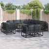 vidaXL Garden Sofa Set with Cushion 12 pcs Black Aluminium