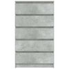 vidaXL Drawer Cabinet Concrete Gray Engineered Wood 23.6 x 14.2 x 40.6 in