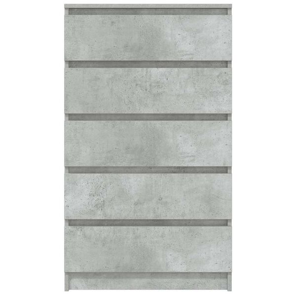 vidaXL Drawer Cabinet Concrete Gray Engineered Wood 23.6 x 14.2 x 40.6 in