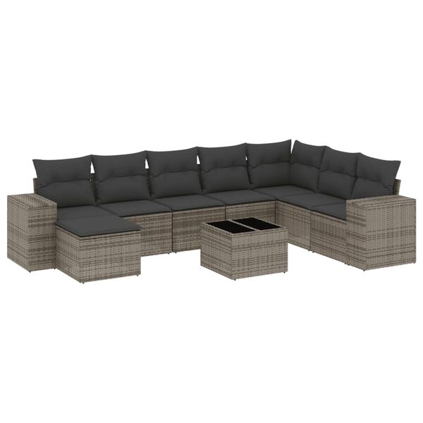 vidaXL Garden Sofa Set Grey