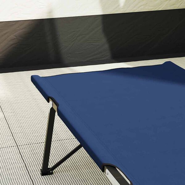 vidaXL Folding Camping Bed Folding Blue 81.10 x 29.92 x 29.13 in