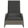 vidaXL Sun Lounger Grey PE rattan 23.6 x 80.7 x 28.7 in