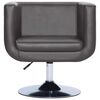 vidaXL Swivel Armchair Gray Faux Leather Medium Swivel Swivel Armchair