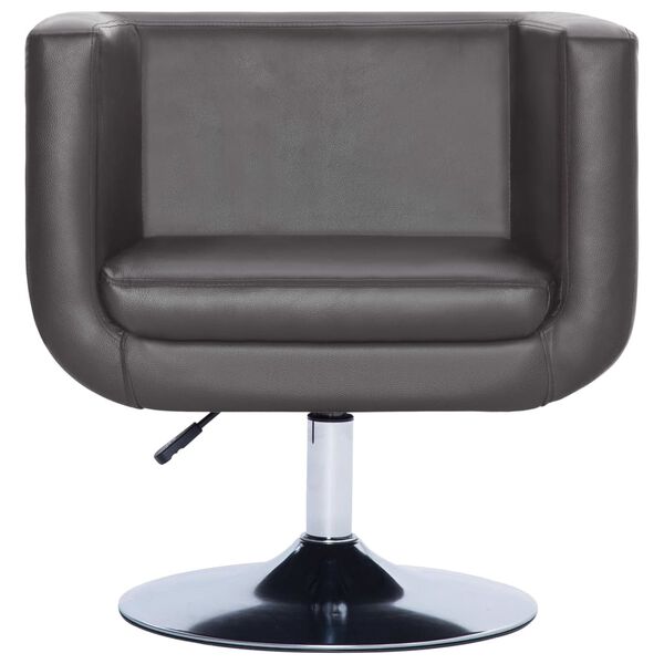 vidaXL Swivel Armchair Gray Faux Leather Medium Swivel Swivel Armchair