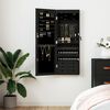 vidaXL Mirror Jewelry Cabinet Black