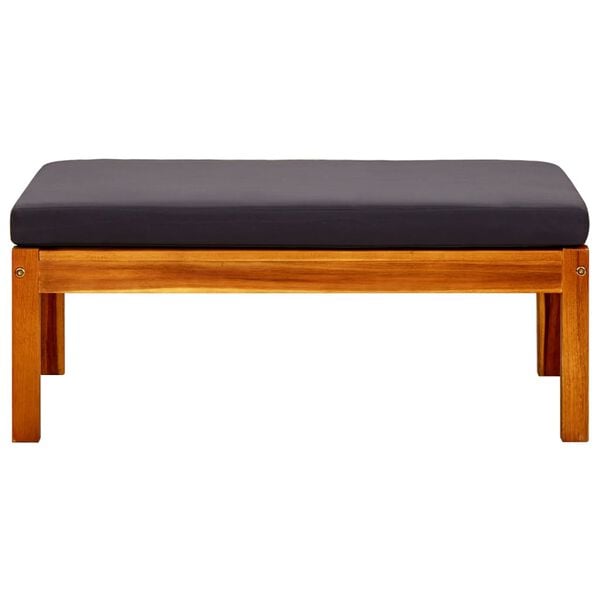 vidaXL Wooden Footrest Set of 2 Dark grey, Natural wood