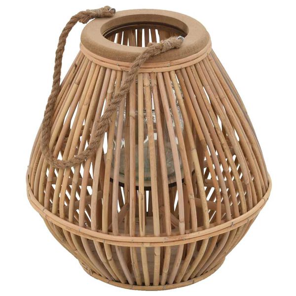 vidaXL Candle Holder Natural Wicker Medium Decorative Inlays