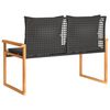 vidaXL Garden Bench Black and brown PE Rattan Standard