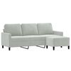 vidaXL 3-seater Sofa With Footstool Light grey