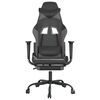 vidaXL Gaming Chair Black and Grey Faux leather Adjustable