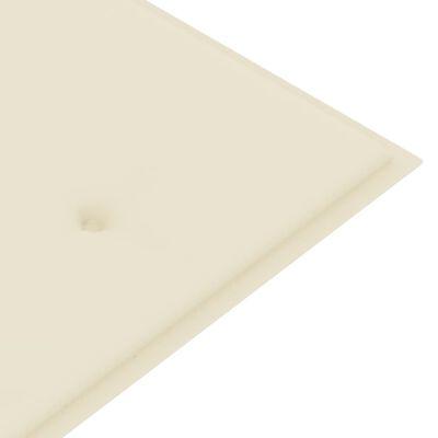 vidaXL Patio Bench with Cream Cushion 68.9" Solid Teak Wood