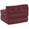 vidaXL Pouffe Maroon Cotton 27.6 in x 27.6 in x 21.3 in