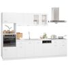 vidaXL Kitchen Cabinet Set White Engineered wood, Glass Large
