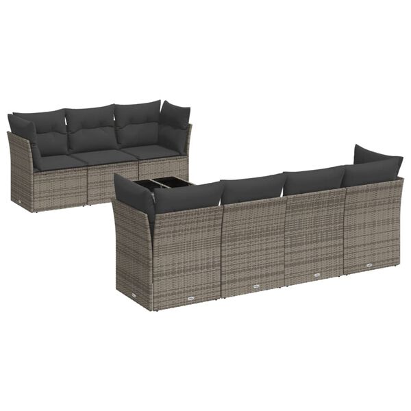 vidaXL Garden Sofa Set Grey, Dark Grey