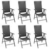 vidaXL Garden Dining Set Black PE rattan Medium Multi-Position Backrest