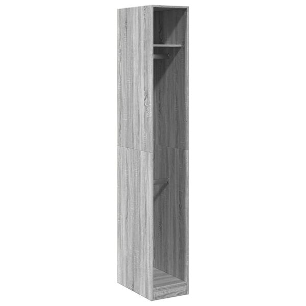 vidaXL Wardrobe Grey Sonoma Engineered wood Compact Wardrobe