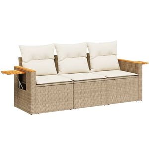 vidaXL Garden Sofa Set Beige, Cream White