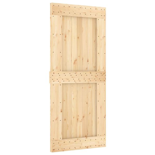 vidaXL Sliding Door with Hardware Set 35.4x82.7" Solid Wood Pine